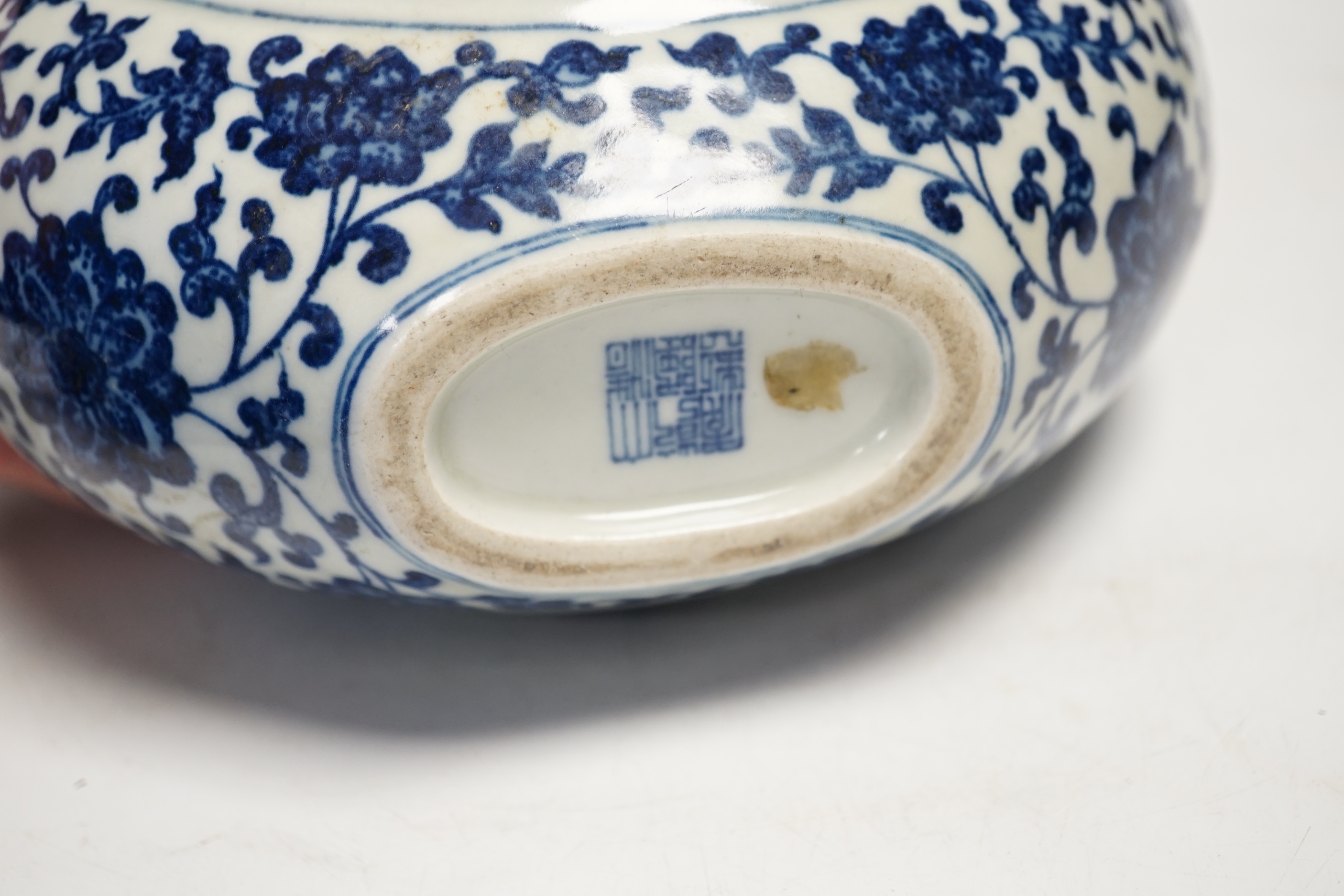 A Chinese blue and white moonflask, 28.5cm high